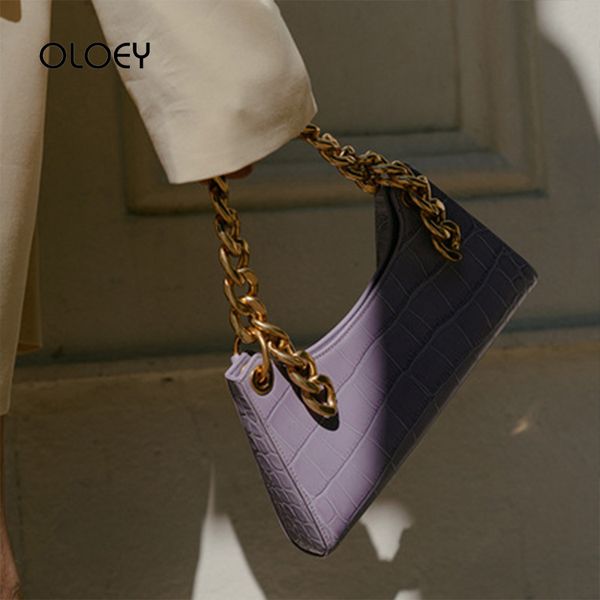 

fashion vintage baguette bags new handbags pu leather women bags chain shoulder crocodile pattern totes