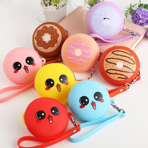 

new cartoon silicone coin purse women key wallet coin bag phone cable data line storage charger package bluetooth earphone bags, White