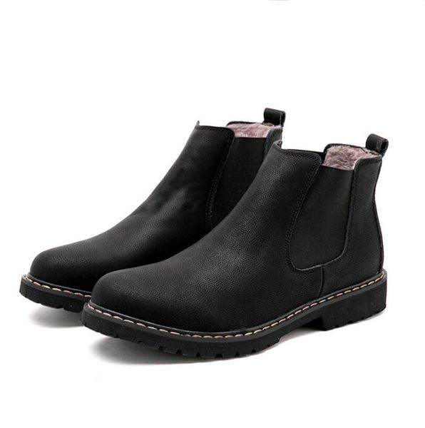 

plus size 38-45 winter mens designer shoes black leather footwear warm plush fur for men 8z-610 cu08