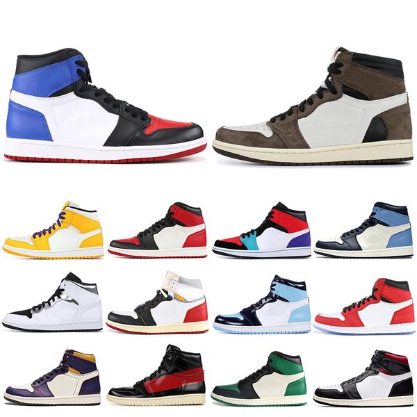 

2020 1 high og travis scotts basketball shoes spiderman unc 1s 3 mens homage to home royal blue designer sneakers trainers, White;red