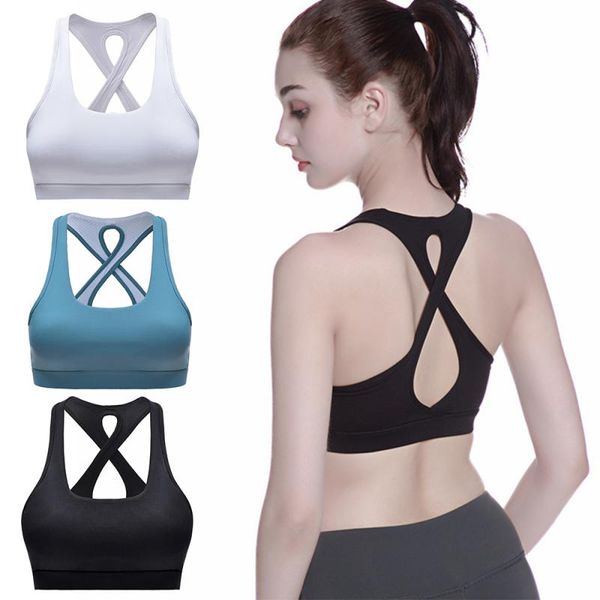 

women sports bra fitness clothes breathable running vest mesh patchwork workout tank fitness yoga athletic underwear 8, White;black