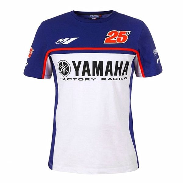 

motogp 25 maverick vinales cotton t-shirt for yamaha factory racing team summer leisure sport t shirts motorcycle riding