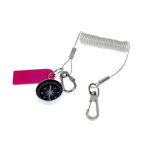 

открытый эластичный проволочный спиральный шнур с карабинами, компасом и свистком выживания кемпинг пеший туризм альпинистское снаряжение