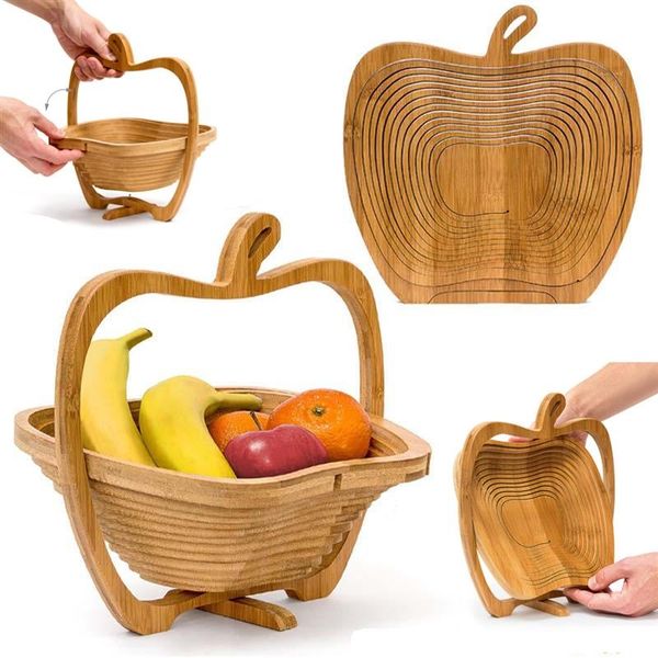

jeyl wooden collapsible apples shape basket kitchen fruits vegetable storage basket holder kitchen storage tools decor centerpie