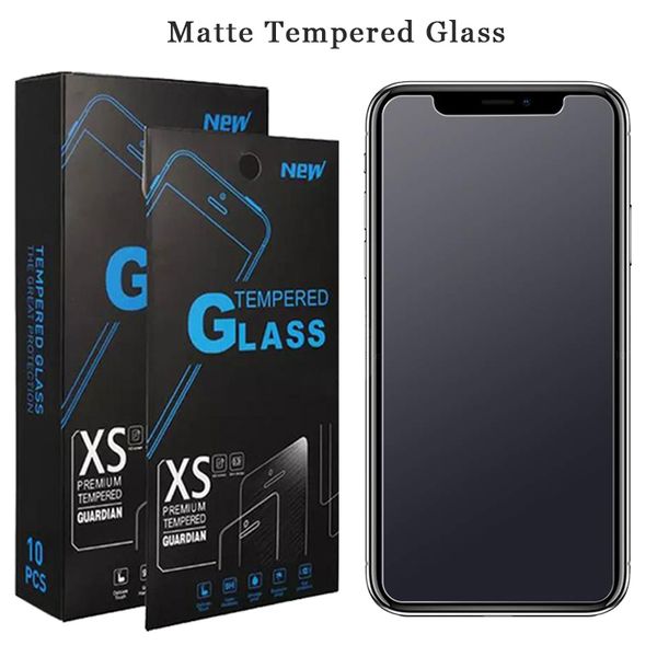 Matte gehärtete Glas-Displayschutzfolien, blendfrei, fingerabdrucksicher, für iPhone 14 13 12 11 Pro Max 6 Plus 7 8 5 SE i Phone Xr Xs X