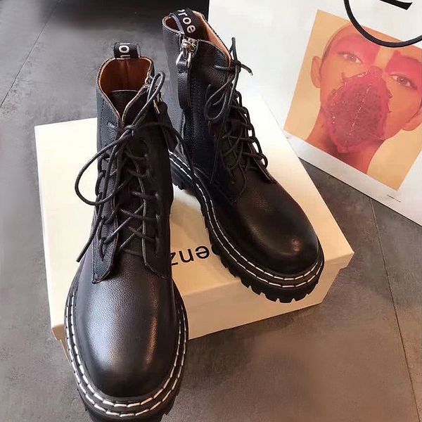 

comfortableproenz popular women boots martin boot winter warm shoes motorcycle mens ankle boot doc martins fur couple oxfords women heels, Black