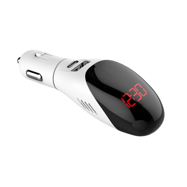 

mini car air purifier car charger 3.1a dual usb port with anion purifier with current voltage digital display for phone
