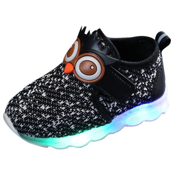 

infant toddler baby girls boys shoes led lighted flats student light shoes boys girls sneakers baby glowing kids luminous, Black;red