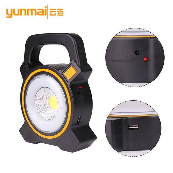 

cross border new product built-in battery solar energy charge support electricity output work lamp cob led overhaul lamp