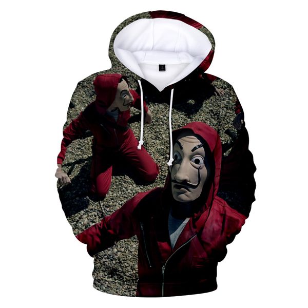 

new arrival money heist sweatshirt men/women fashion pullover hoodies harajuku style streetwear money heist men's hoodie coats, Black