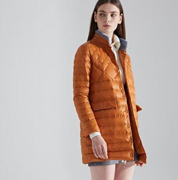 

womens designer long down coat casual solid color coat active women designer clothes winter windproof 2019 new fashion clothes, Black