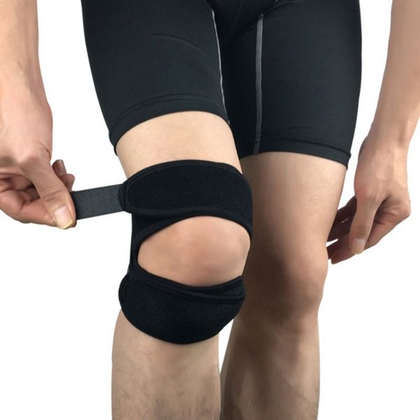 

1 pcs running sports patella brace wrap cap stabilizer cushioning band knee support adjustable protective knee protector, Black;gray