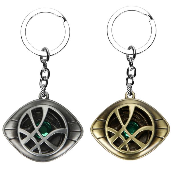 

doctor strange keychain crystal eye of agamotto key chain movie key ring holder pendant jewelry for men women gift, Silver