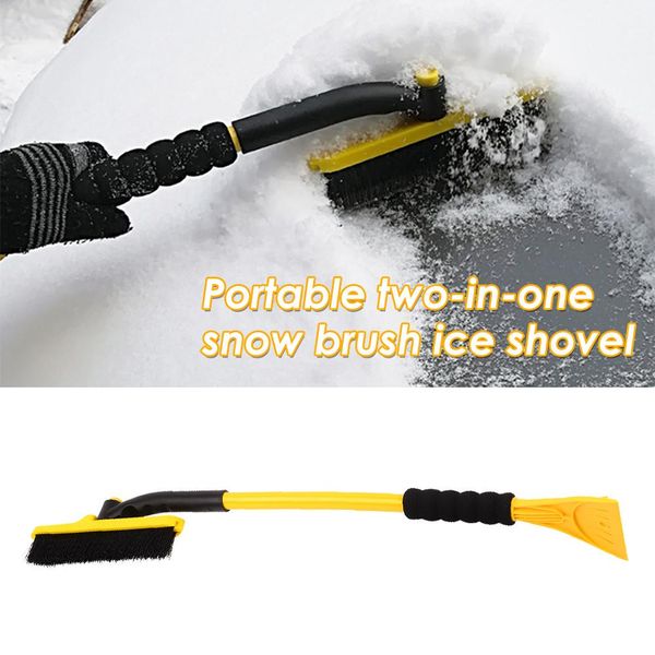 

two-in-one snow brush shovel car windshield window frost ice snow removal tool car brush removal mover for truck