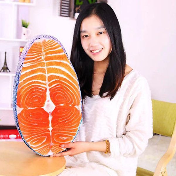 

washable amusing simulation tasty salmon fish sushi pillow cushion home decor