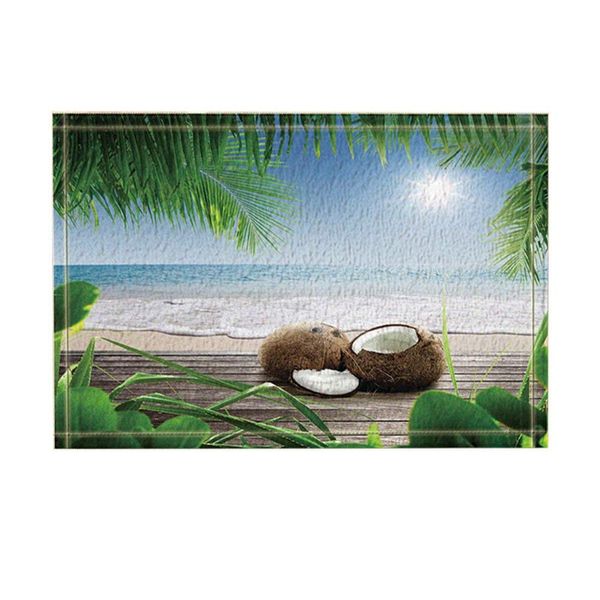 

coconut tree decor coconut fruit on wooden by the sea bath rugs non-slip doormat floor entryways front door mat