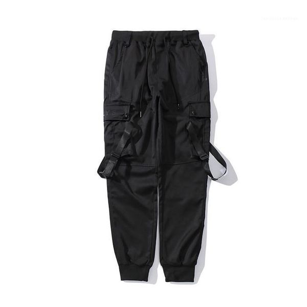 

fashion full length pencil pants mens designer casual overalls loose trendy pants tether threshold, Black