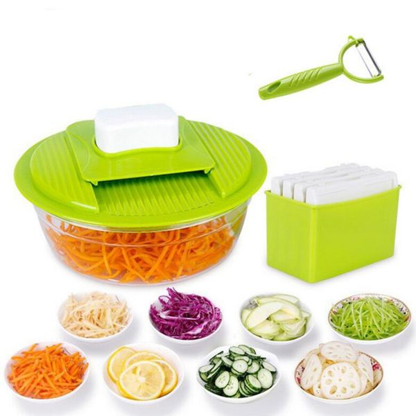 

vegetable slicer multifunctional veggie cutter shredder mandoline slicer potato carrot grater with 4 interchangeable blades kitchen tool