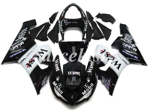 

4 gifts new abs motorcycle fairings kits fit for kawasaki ninja zx-6r zx6r 2005 2006 6r 05 06 body set black west