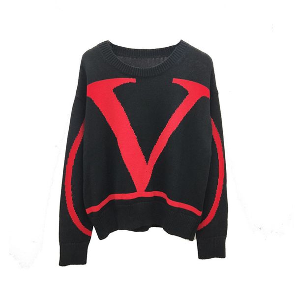 

Фабрика питания жаккардовые большой V письмо пуловер свитер женский свитер топ 201