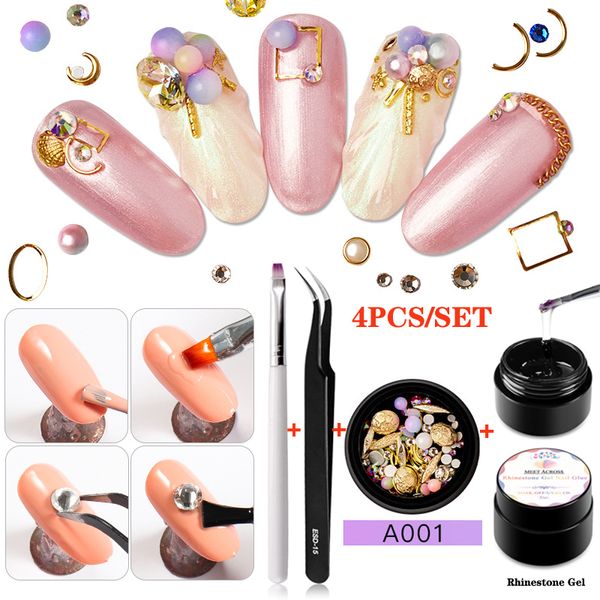 

meet across 3d nail rhinestones stones mixed colorful diy desugn decals with nail curved tweezer crystals art decorations