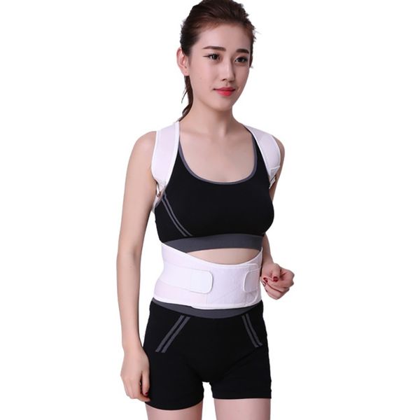 

men women braces supports belt shoulder corrector back support therapy posture corrector brace belt, Black;blue