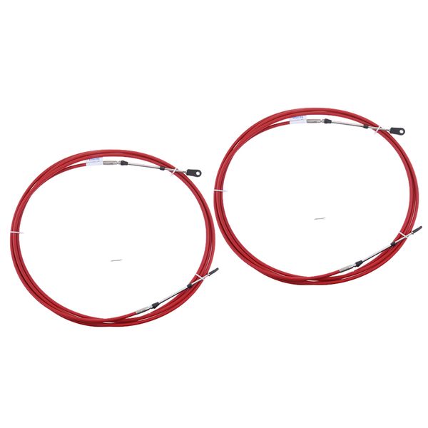 

2 pack red throttle shift remote control cable for yamaha outboards 13 ft