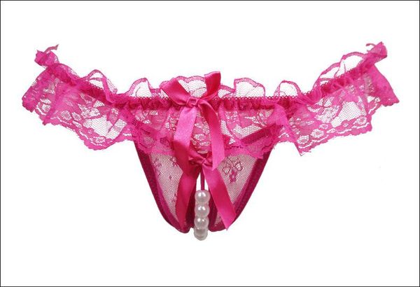 

underwear pearl lace beading panties flower bikini g g-string t-back panties briefs ladies women lingerie intimate, Black;pink