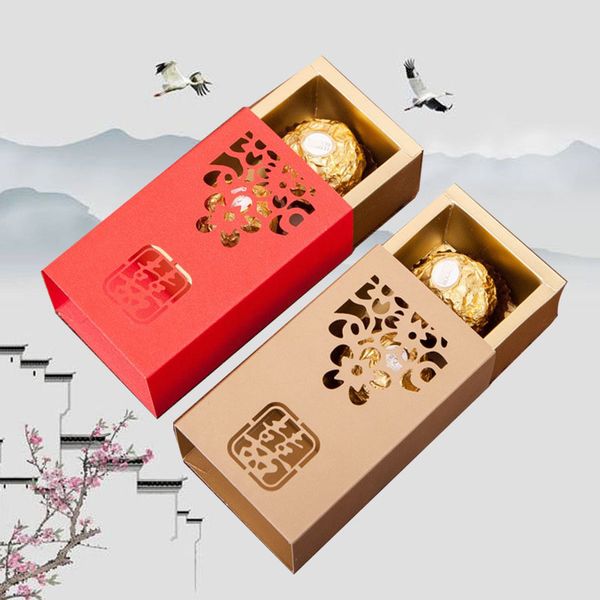 

chinese double happiness paper chocolate box diy wedding party gift packing box