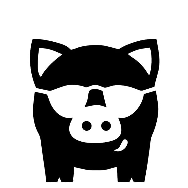 

13.7cm*15.1cm lovely pig cartoon pattern cute and interesting fashion car trunk vinyl decal decor car sticker