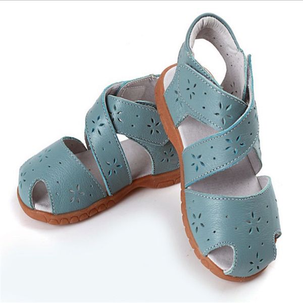 

воловьей кожи детские сандалии высокого класса натуральная кожа девушки пляжные сандалии нескользящая подошва небольшой снежинка стиль летня, Black;red