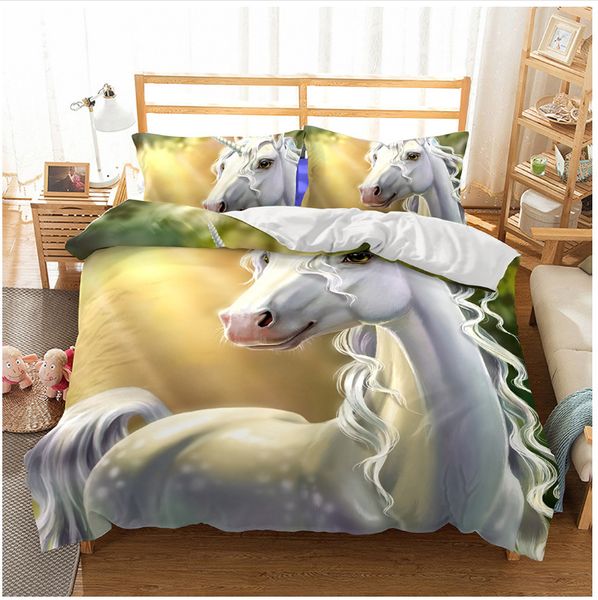 Unicorn King Size Bedding Set Shining Horse Duvet Cover Bed Set