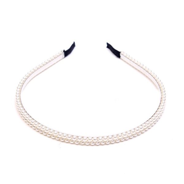 

pearls headbands two rows imitation pearls head bands fish line beaded hair wrap women fashion jewelry, Silver