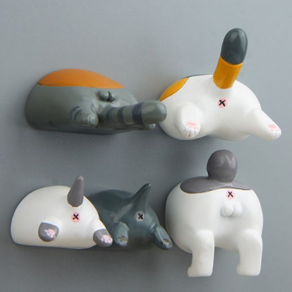 

key holder fridge magnet sticker 4 pattern synthetic resin household useful cat ass animals gift 3d funny ornaments cartoon
