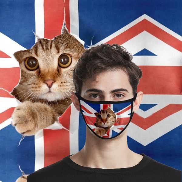 

dhl express 2020 new products from american manufacturers independence day dust-proof fashion printed ice silk masks fabric washable ma, Black