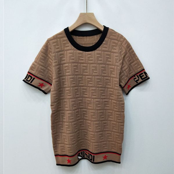 

Роскошный Бренд Женщины Топы Полые F Письмо Пуловер Свитер Мода С Коротким Рукаво