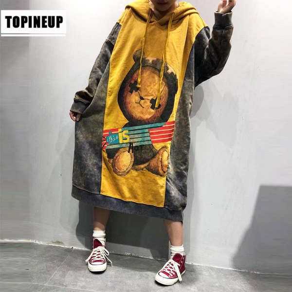 

new korean casual print harajuku hoodie sweatshirts for women patchwork exo hooded hoodies pullovers hip hop streetwear, Black