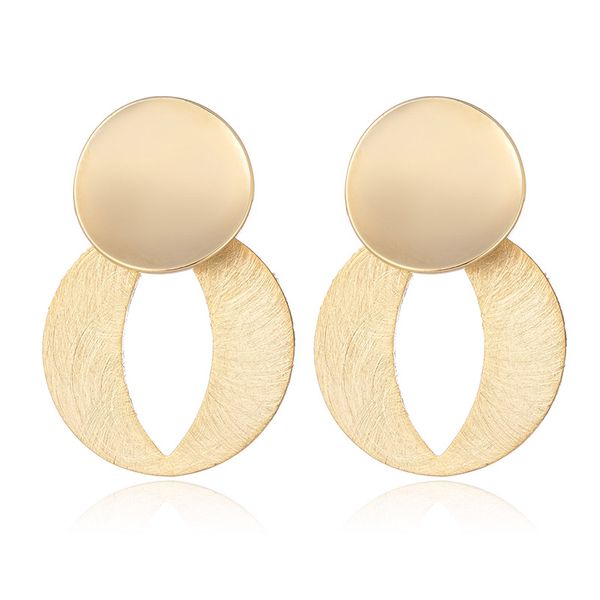 

shineland gold drop earrings for women fashion jewlry metal geometric round pendant earrings vintage dangle n45, Silver