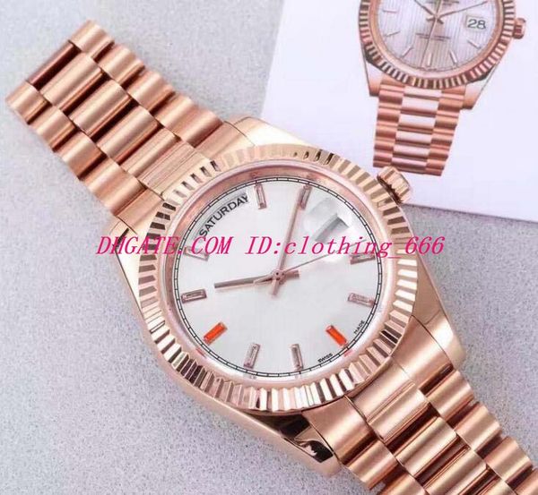

2019luxury watches 18k rose gold mens watch white dial 228235 box/papers stainless steel bracelet eta 2836 movement automatic men wristwatch, Slivery;brown