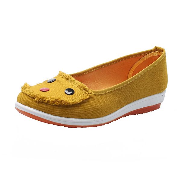 

women shoes new canvas smile flat shoes woman loafers candy color slip on flats comfortable ladies shoe zapatos mujer, Black