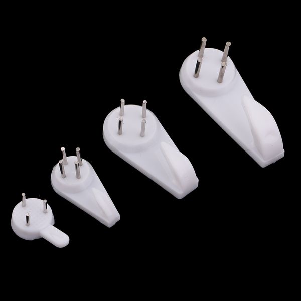 

80x heavy duty plastic hard wall hooks p picture frame hanging 4 sizes