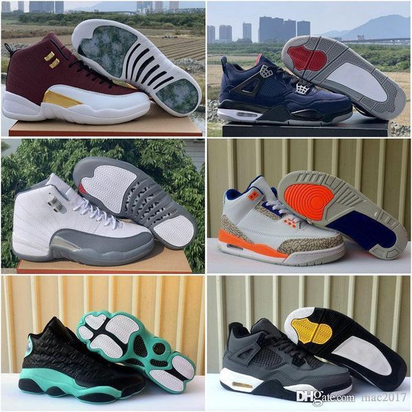 

new jumpman mens basketball shoes game ball dark grey 12s knicks rivals 3s island green 13s seattle 10s loyal blue 4s sports sneakers
