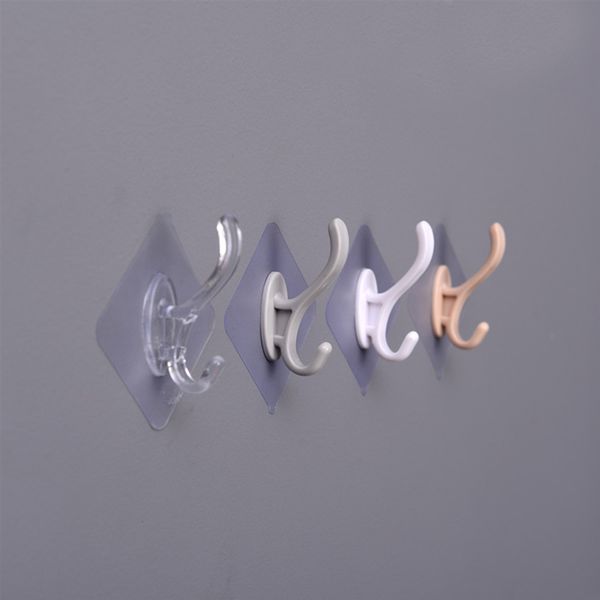 

5pcs transparent strong self adhesive door wall hangers towel mop handbag holder hooks for hanging kitchen bathroom accessories