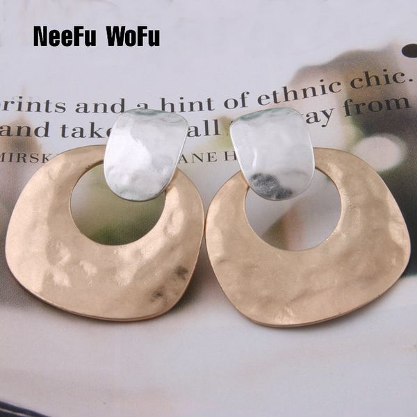 

neefu wofu drop zinc alloy earrings retro metal earring big earring dangle christmas large long brinco ear oorbellen, Golden