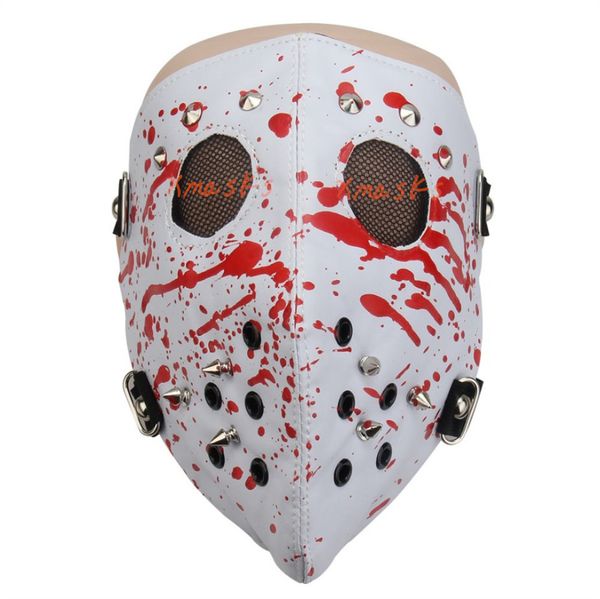 

riding mask pu masks punk costume cycling running face mask sports female man rivet hannibal jason red black