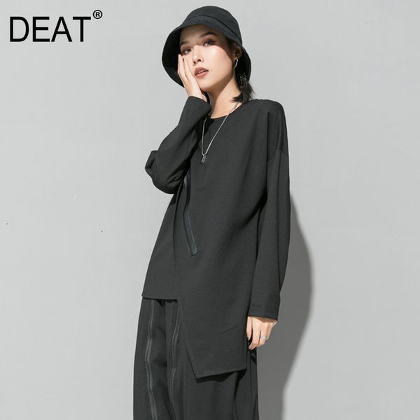 

deat] сыпучие fit black zipper асимметричный толстовка новый шею длинным рукавом женщины большой размер мода осень зима 2020 1d686