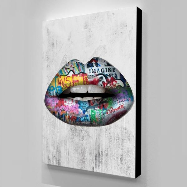

drop shipping modern picture wall art graffiti lip canvas paintings posters home decor print for room quadros canvas prints