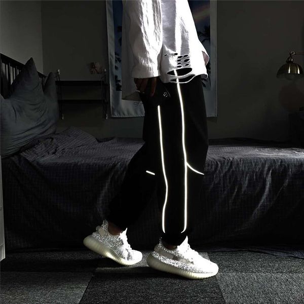 

mens pants designer jogger track pants luxury pants sport trouse print reflective men brand sportwear, Black