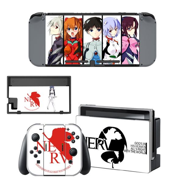 

anime cute girl miku decal vinyl skin sticker for nintendo switch ns console + controller + stand holder protective skin sticker