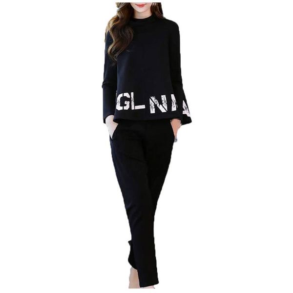 

jaycosin 2020 fashion womens printed letters long sleeve pocket long pant female casual women pants suits set for work mar, White